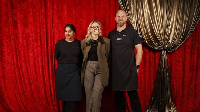 Winter feast guest chef Niyati Rao of Ekaa in Mumbai India with Amanda Vallis winter feast curator and winter feast guest chef Craig Will of Stillwater in Launceston. . Picture: Nikki Davis-Jones