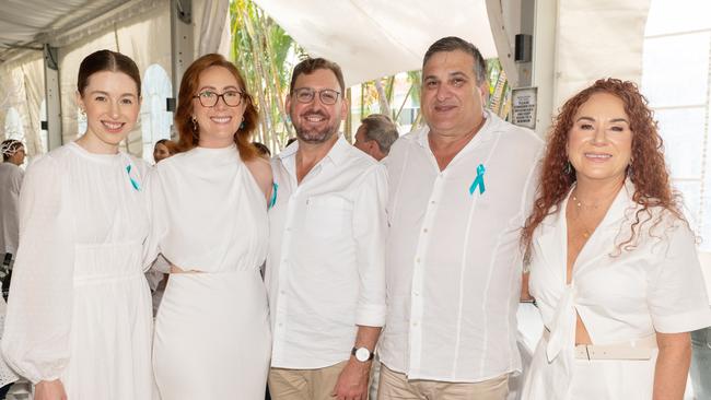 Maryse Butler, Teharnee Peel, Simon Peel, Rodney Bugeia and Kylee Bugeia at the Touch of Teal Soiree for the Trudy Crowley Foundation at the Mantra at the Harbour on Friday, September 8. Picture: Michaela Harlow