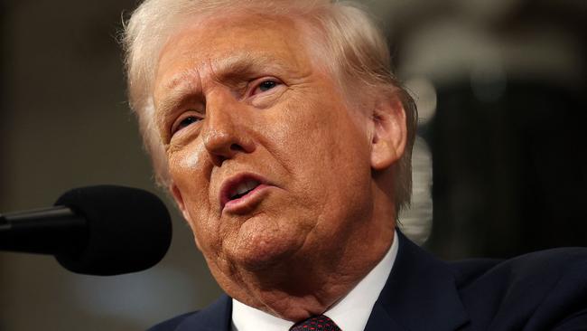 US President Donald Trump speaks during an address to a joint session of Congress at the US Capitol in Washington, DC, on March 4, 2025. (Photo by Win McNamee / POOL / AFP)