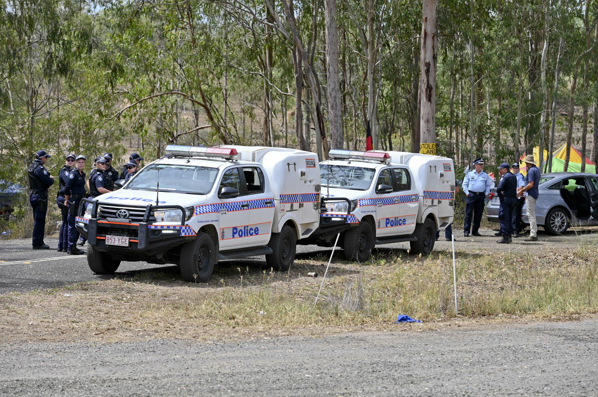 Deebing Creek Aboriginal protest camp broken up by police. Picture: Cordell Richardson