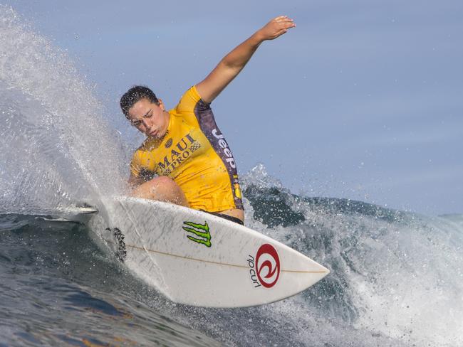 Tyler Wright during the quarter-finals of the Maui Pro at Honolua Bay last December.