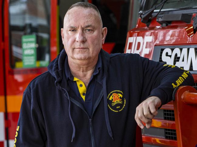 Peter Marshall is the secretary of the United Firefighters Union Victorian Branch. Picture: Aaron Francis / The Australian