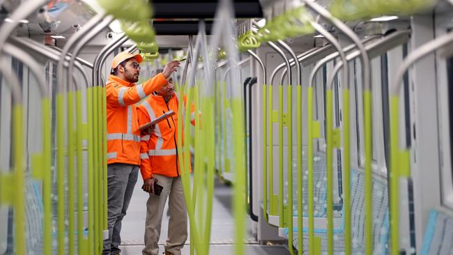 Testing of Sydney Metro's new trains, the rollout of which is now under review. Picture: NSW government