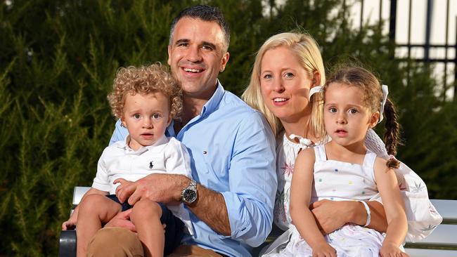 Peter and Annabel Malinauskas with their two other children Sophie and Jack. Picture: Tom Huntley