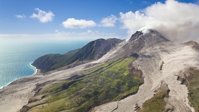 The active Soufriere Hills Volcano in Montserrat.