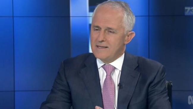 Prime Minister Malcolm Turnbull on 7.30. Picture: ABC