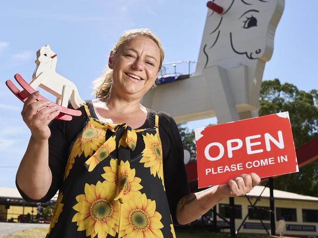 Owner, Mel Penno outside the Big Rocking Horse in Gumeracha, Tuesday, Jan. 21, 2025. Picture: Matt Loxton