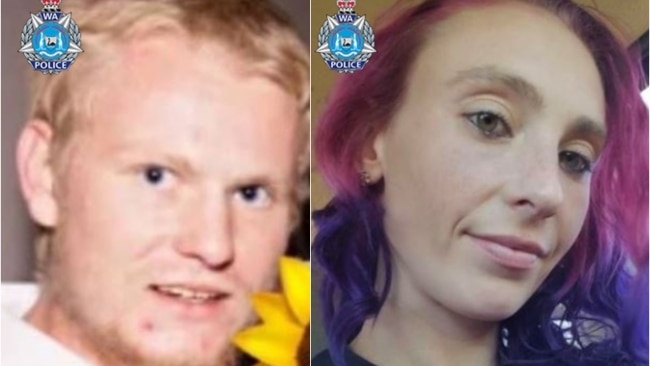 Jake Day, 28, and Cindy Braddock, 25, died when their car left the road and crashed near the remote West Australian town of Kondinin on Christmas Day. Picture: WA Police