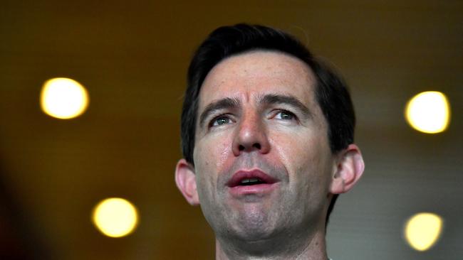 Education Minister Simon Birmingham could face a backlash at today’s party room meeting from Coalition colleagues. Picture: AP/Mick Tsikas