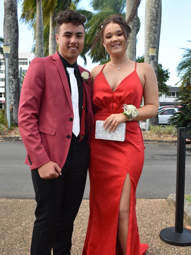 Daeman Burgess and Eve Randell at the Sarina State High School formal at the MECC, Mackay, on Thursday November 19. Picture: Zizi Averill