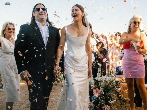 Matt Gudinski and his bride Cara McDonald married in Capri.