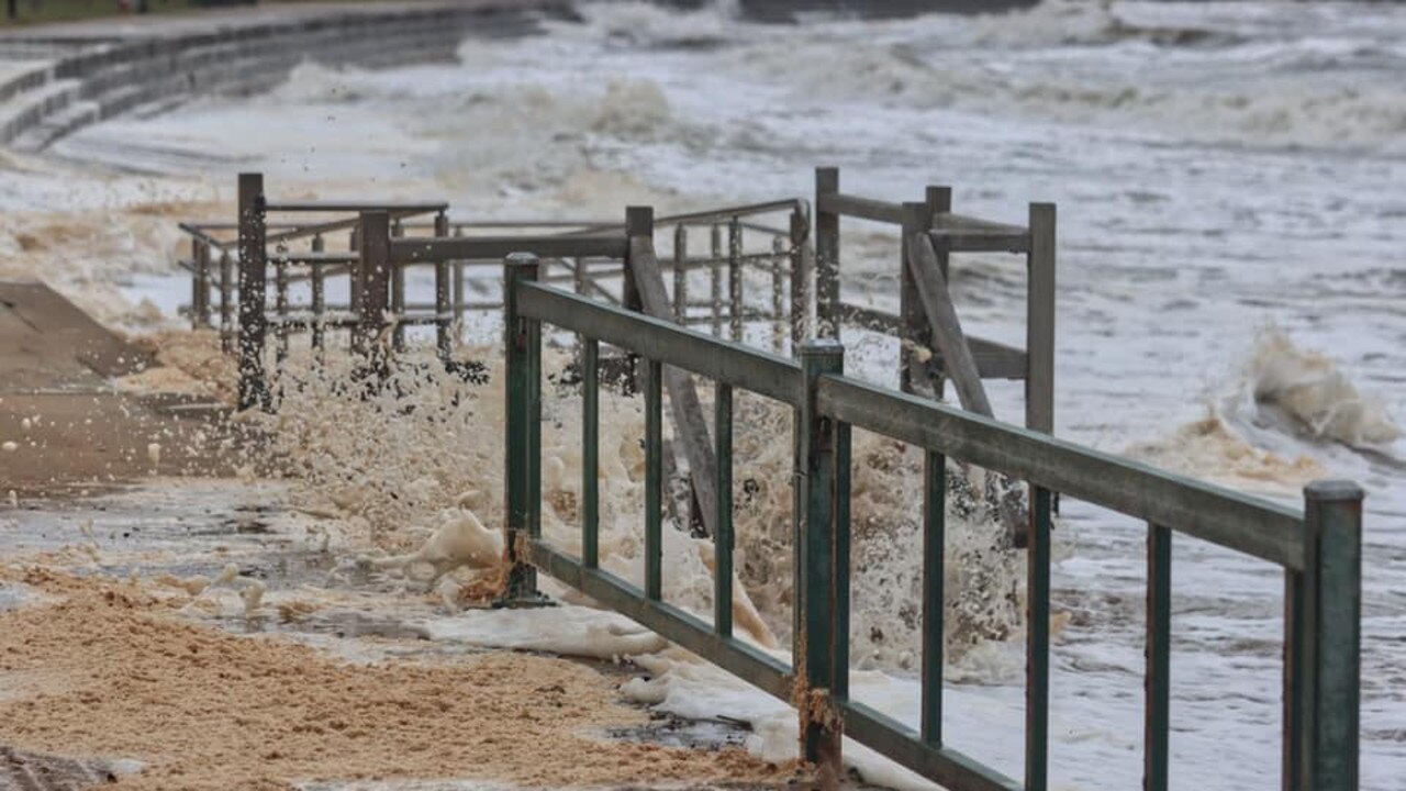 Lucy Feuerriegel captured the waves lapping the footpath at Sutton Beach. PHOTO SUPPLIEd FOR REDCLIFFE HERALD