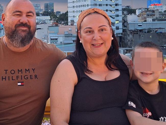 **LEGAL WARNING: CHILDREN'S IDENTIFICATIONS - INCLUDING NAMES - SUPPRESSED** A couple - Michelle Bodzsar and Ben Miller - raised $60,000 for their child's fake cancer diagnosis, shaving their son's (Rocco Miller - DO NOT NAME) head and eyebrows and putting him into a wheelchair, police allege. Picture: Facebook - https://www.facebook.com/michelle.bodzsar