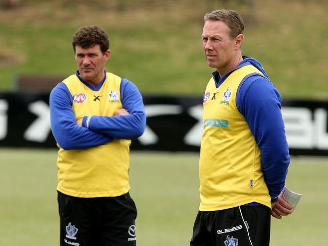 Tudor with fellow North assistant coach Gavin Brown. Picture: Wayne Ludbey