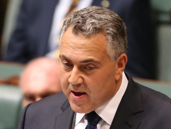 Budget 2014: Job ID: PD281480. The Treasurer Joe Hockey during his first Budget Speech to Parliament, in the House of Representatives in Parliament House in Canberra. Pic by. Gary Ramage