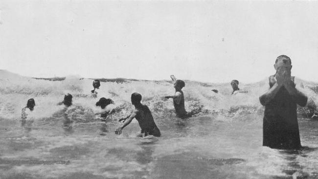 Bathers at Manly in the early 1900s. Picture Northern Beaches Library