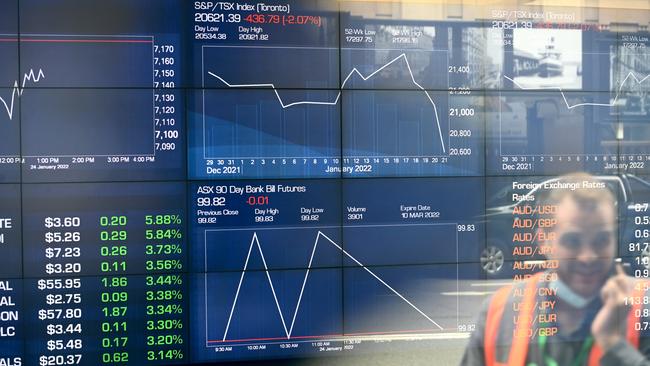 This is a big week for markets grappling with the prospect of ­aggressive central bank tightening to clamp down on inflation. Picture: NCA NewsWire/Jeremy Piper