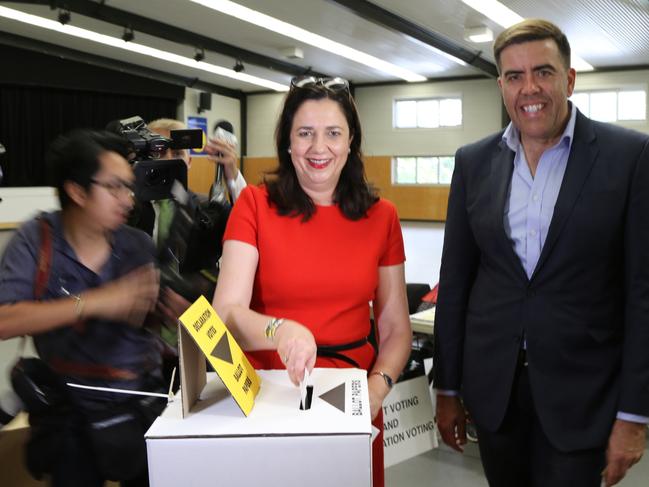 Former Queensland Premier Annastacia Palaszczuk, pictured with Milton Dick in 2017, remains a good friend of the Member for Oxley.