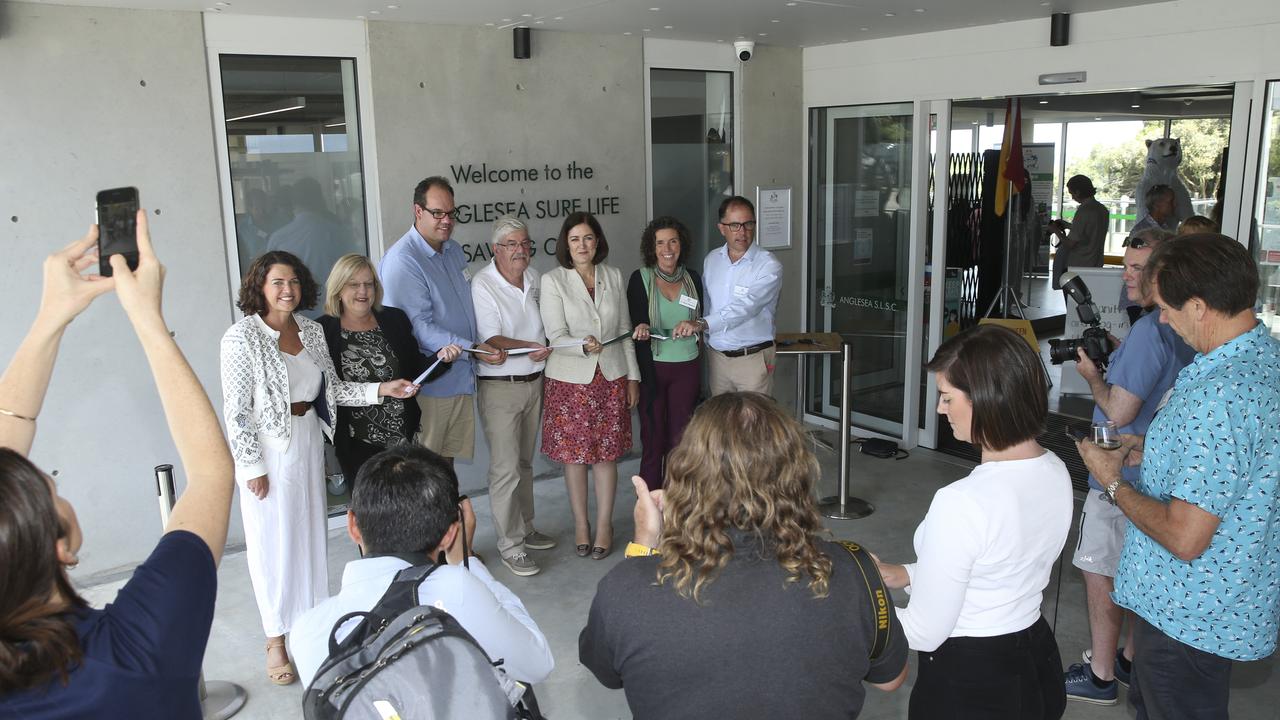 VIPs officially open Anglesea Surf Lifesaving Club. Picture: Alan Barber