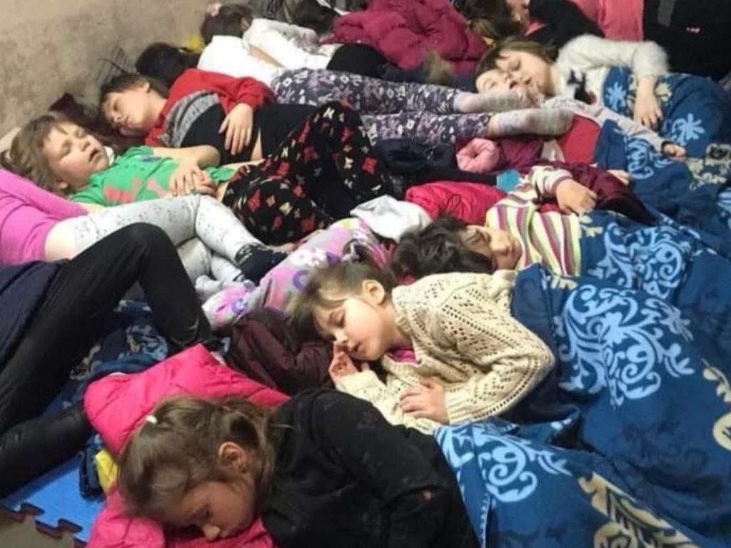 The image of exhausted, traumatised children sent out from the Ukrainian Parliament’s official Twitter account.