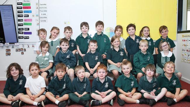 Geelong South Primary School Prep K Back row L-R: Joseph Fenby, Mia McGarigle, Levi Sweetten, Frederick Hancock, Fletcher Hitch, Joan Zawislak, Thomas Mills, Ruby Lane, Dexter Howard. Middle row:Astrid Dazey Stubbs, Jack Inglis, Charles Campbell, Pippa Holden, Charlie Berchtold, Liliane Stuhne. Front row: Max Nye, Brigitte Callan, Ari Bell, Felix Monts, Maxwell Wilkinson, Harry Murdoch, Johnny McKinnon, Frederick Koch.