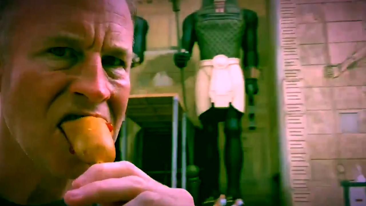 Enjoying a bite of local culture.