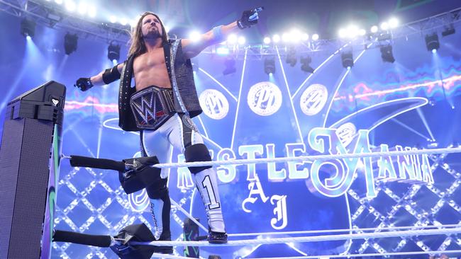 Other stars on the card include AJ Styles (pictured), Seth Rollins, Randy Orton and Shane McMahon. Picture: WWE