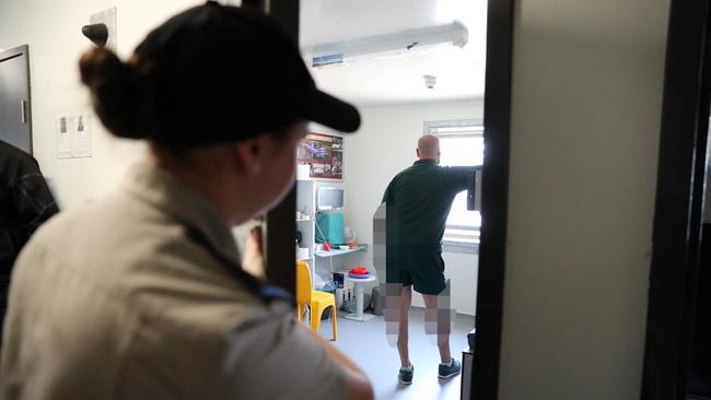 An inmate in his cell in the Gold Cell Wing, inside Parklea Correctional Centre. Picture: Tim Hunter.