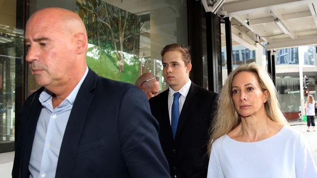 Kyle Daniels (centre) leaves court with his mother Janine and his father. Picture: Matrix Pictures