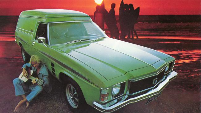 A 1970s Holden Sandman panel van.