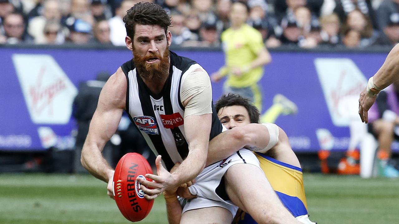 Collingwood's Tyson Goldsack in action during the 2018 Grand Final. Picture: David Caird