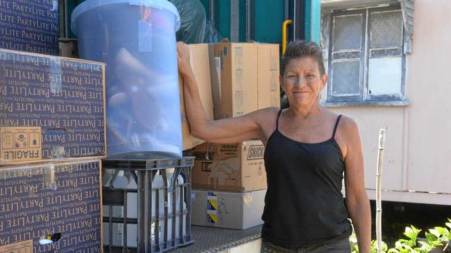 ON THEIR WAY: Wendy Hughes sent 36 boxes of donations to Townsville to help out those affected by the recent floods. Picture: Geordi Offord