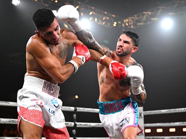 Zerafa in action against Ay. Pictures: No Limit Boxing/Gregg Porteous