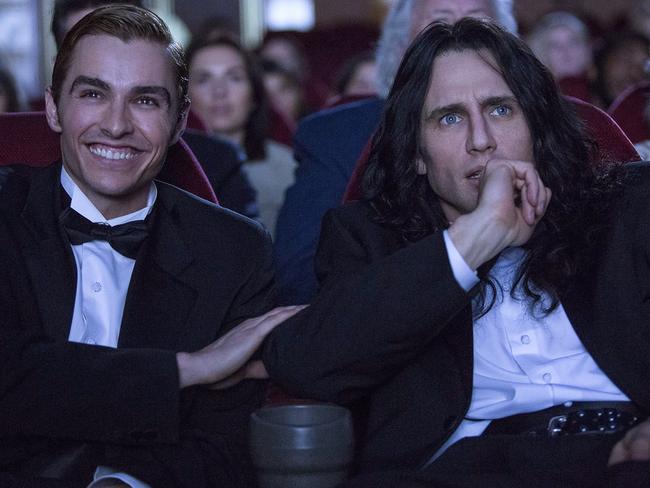 Dave Franco, left, and James Franco star together in The Disaster Artist. Picture: Justina Mintz/A24 via AP