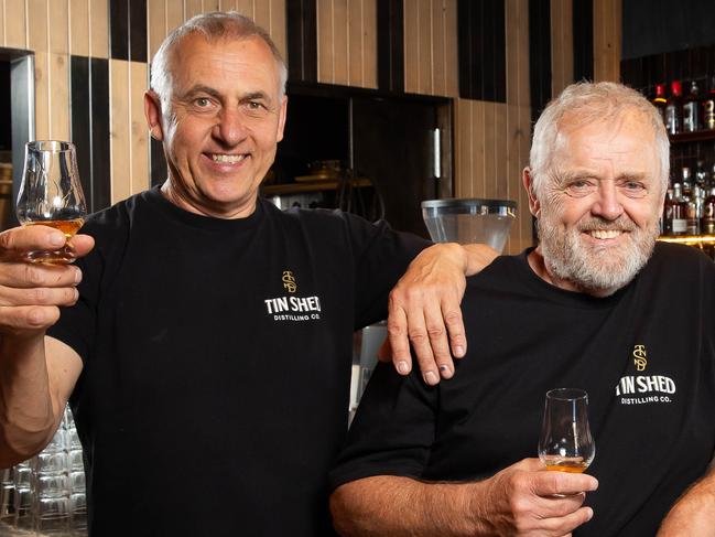 Tin Shed Distilling Co’s new distillery at Nairne, in the Adelaide Hills, opened this weekend. Co-owners  Ian Schmidt and Vic Orlow .  Picture: Jo-Anna Robinson