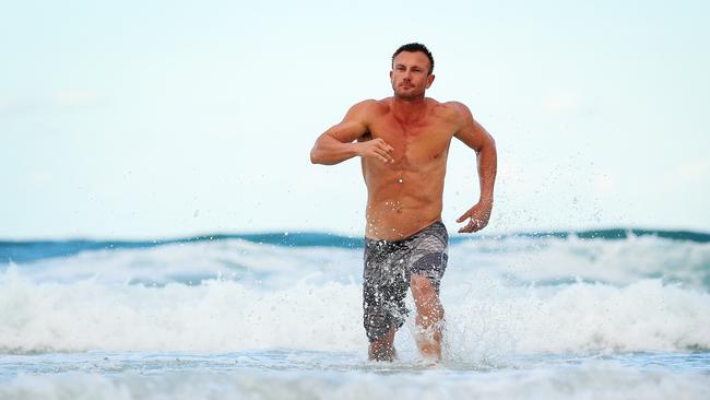 Nathan Baggaley still fighting fit and training near Tweed Heads, northern NSW. Picture: Sam Ruttyn