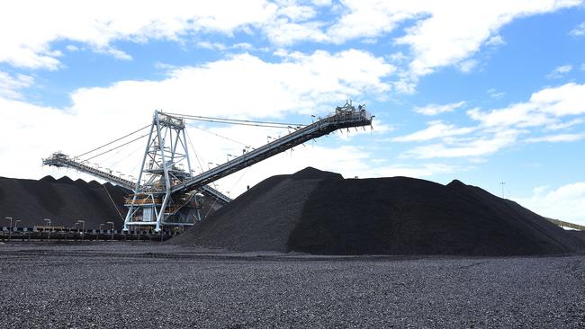 Coal at the Port of Brisbane. Picture: AAP