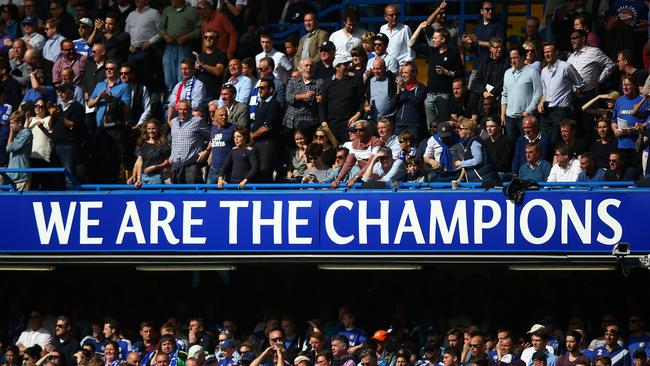 Chelsea FC proudly display their status at Stamford Bridge.