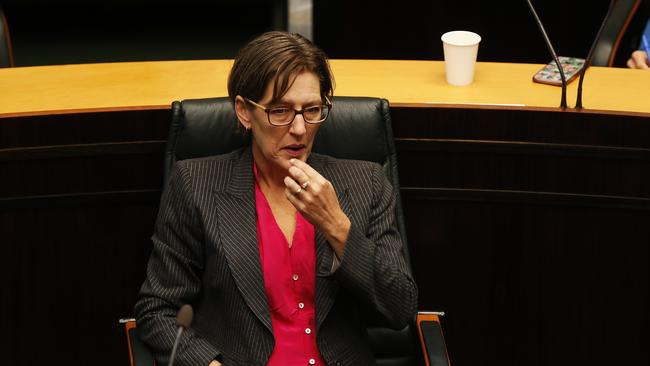 Greens leader Cassy O'Connor during question time in state parliament. Picture: ZAK SIMMONDS