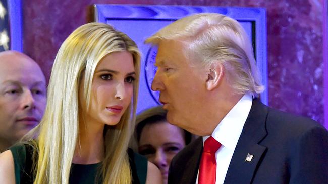 President-elect Donald Trump and daughter Ivanka during a press conference at Trump Tower. Picture: AFP / Timothy A. Clary