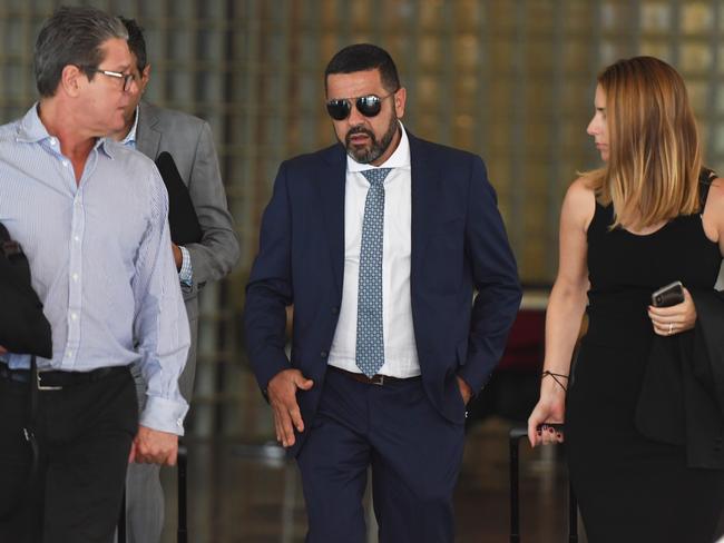 Central Coast business owner George Joseph Habkouk leaves the Downing Centre. Picture: AAP