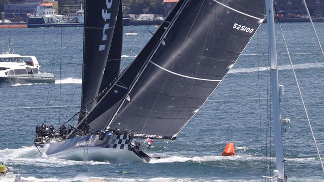 InfoTrack and Black Jack racing on Sydney Harbour recently. Pic: John Grainger