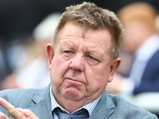 SYDNEY, AUSTRALIA - MARCH 02: Trainer Brett Cavanough looks on after Jason Collett riding Once Again My Girl wins  Race 3 TAB Highway Handicap during TAB Verry Elleegant Stakes Day - Sydney Racing at Royal Randwick Racecourse on March 02, 2024 in Sydney, Australia. (Photo by Jeremy Ng/Getty Images)