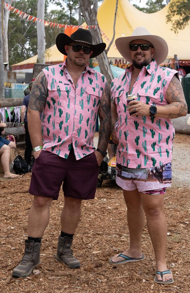 Sumo and Josh at the 2023 Gympie Music Muster. August 24, 2023. Picture: Christine Schindler