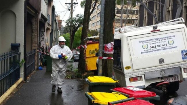 Director of National Trauma and Crime Scene Cleaning, Jerry Cook, on-site during a clean-up. Picture: Supplied