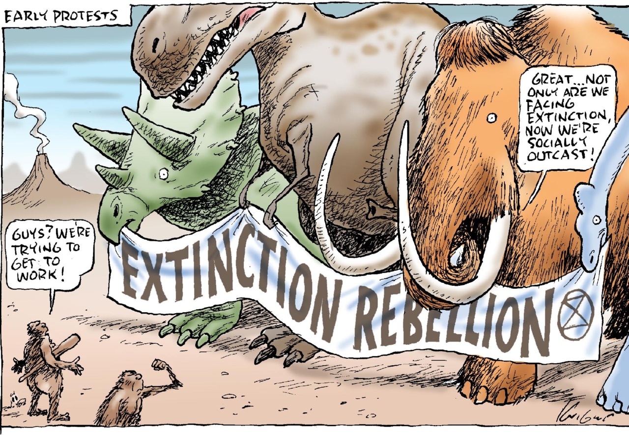 Part of Mark Knight’s cartoon on Extinction Rebellion.