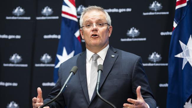 Prime Minister Scott Morrison gave an update on Friday about the state of play. Picture: Rohan Thomson/Getty Images