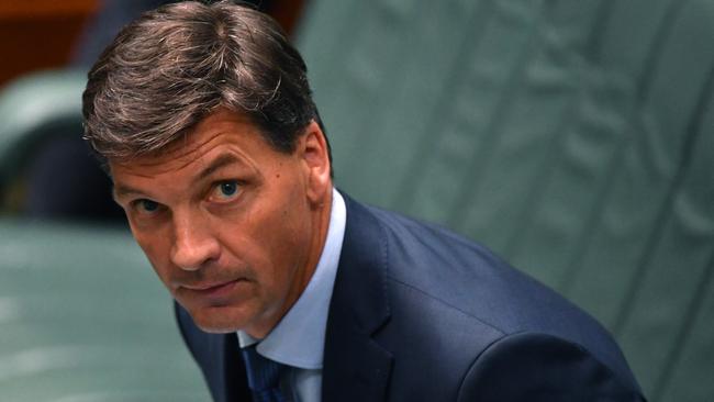 Energy Minister Angus Taylor in Question Time today. Picture: AAP