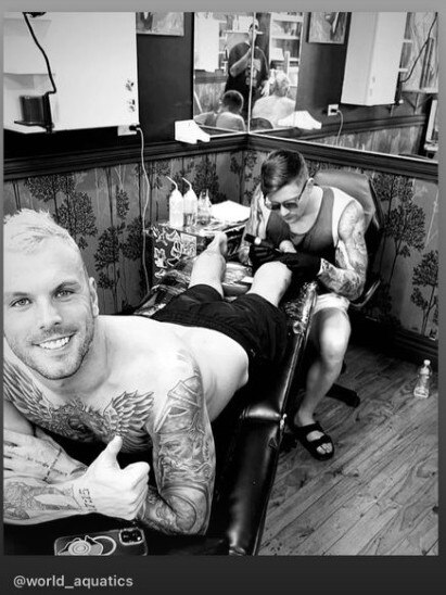 Kyle Chalmers loves ink therapy. Photo: Instagram, @kyle_chalmers3