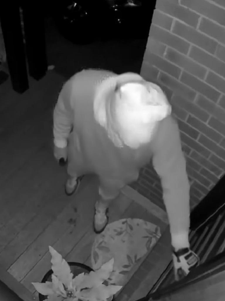 Chilling footage of an attempted break-in at a home in Melbourne, captured by a security camera. Picture: Jacqui Felgate